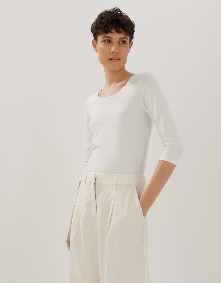 Long sleeve shirt Sabira white by OPUS | shop your favourites online | V-Shirts