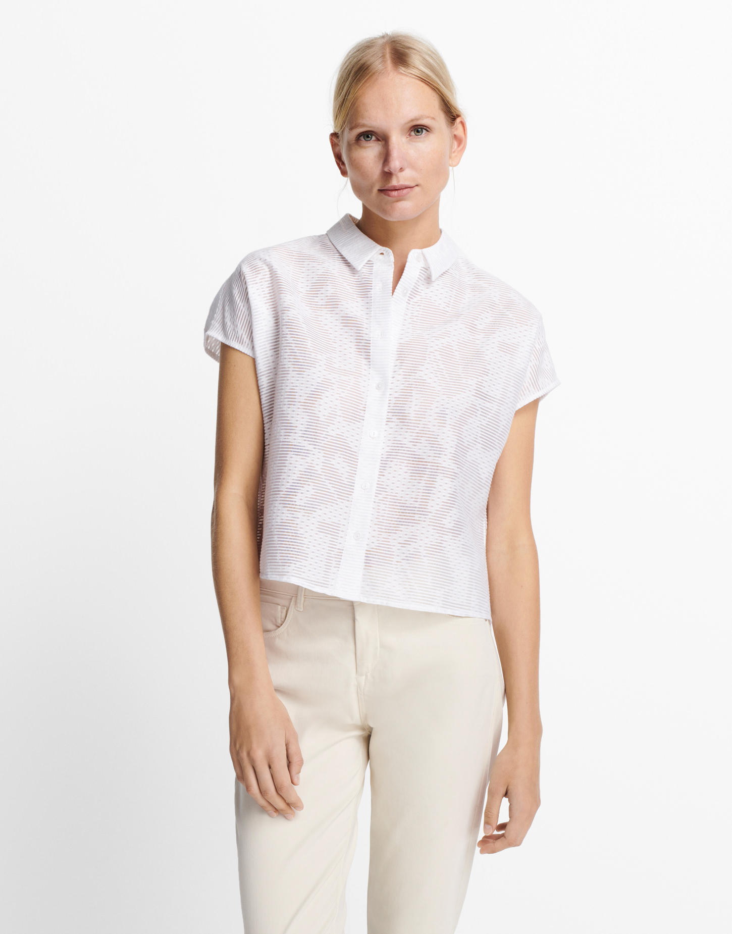 blouse met korte mouwen Zlatica geometric HS wit online bestellen