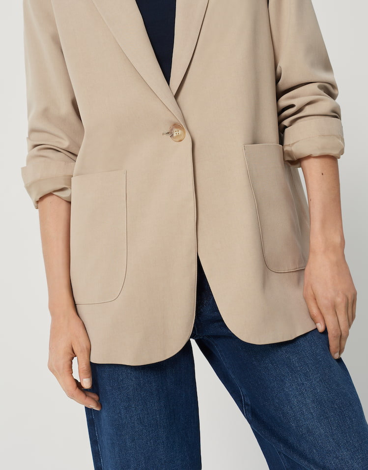 OPUS Damen Overshirt In Bouclé-Optik - Lässiger Blazer-Ersatz Mit Wollanteil Für Den Gemütlichen Herbst-Look