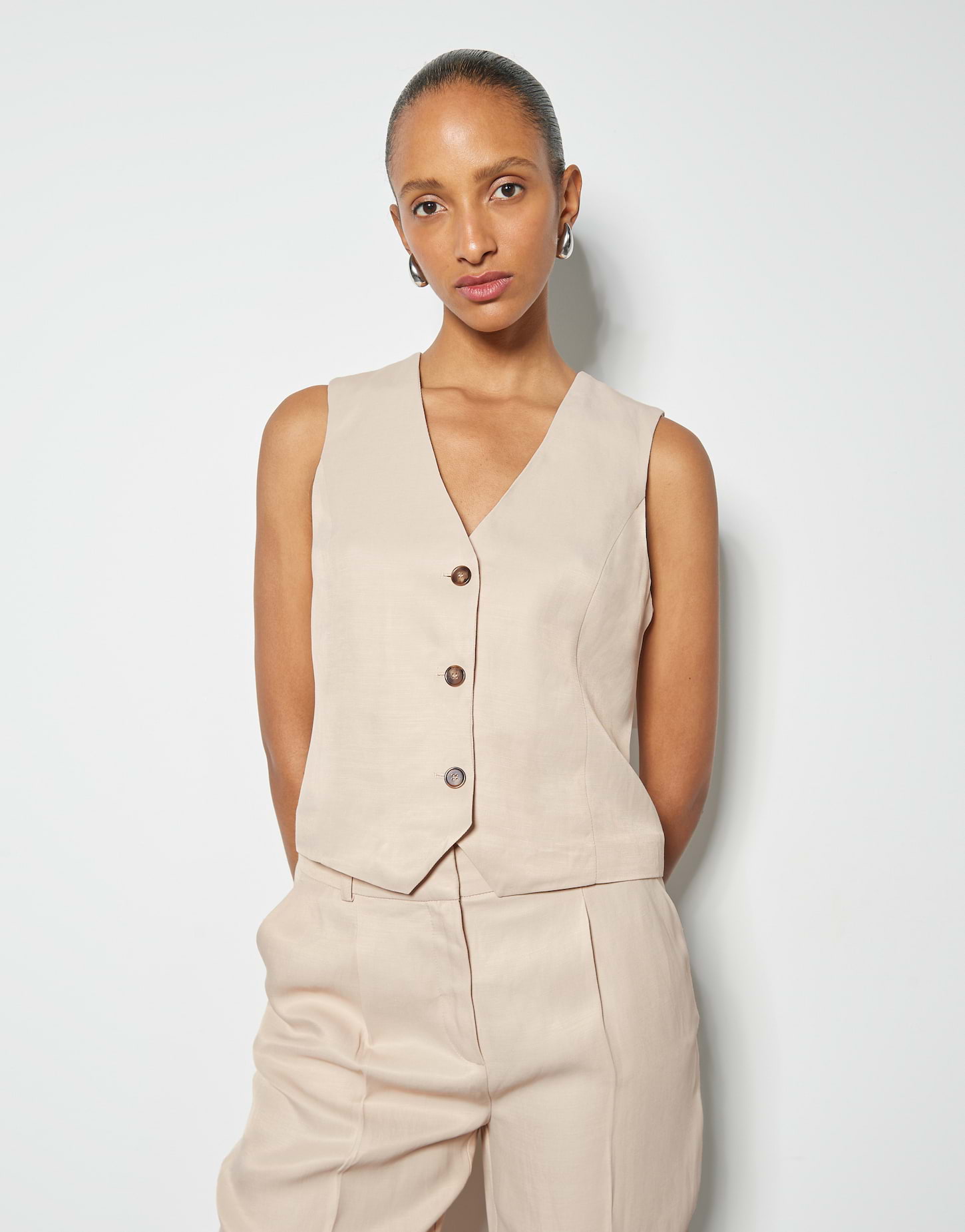 Damen Anzug Set 2-tlg - Langarm Mantel Und Hose Hohe Taille