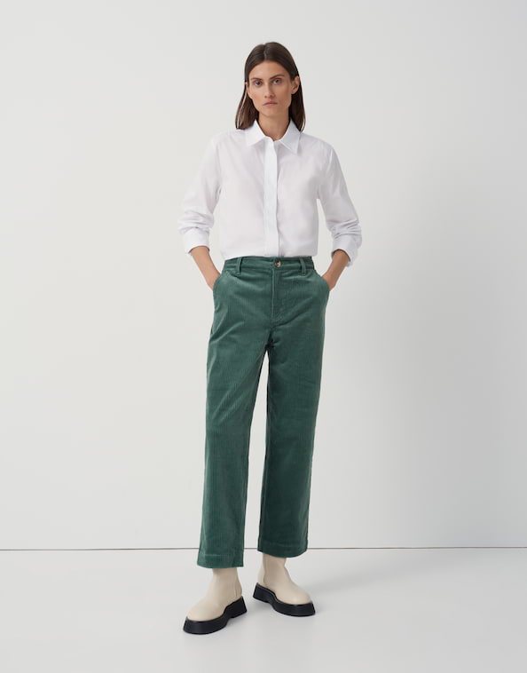 Cordhose Damen High Waist Weites Bein - Winter Corduroy Hose Vintage