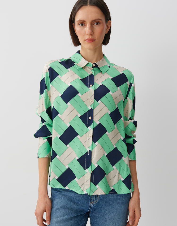 Blouse with print Zisaki white by someday | shop your favourites online