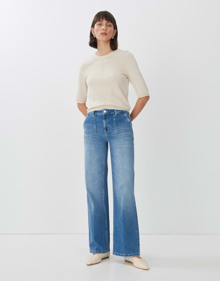 OPUS Lady Barrel LOLAH: Jeans Donna Moderni A Vita Media Con Gamba Ovale In Misto Cotone BCI