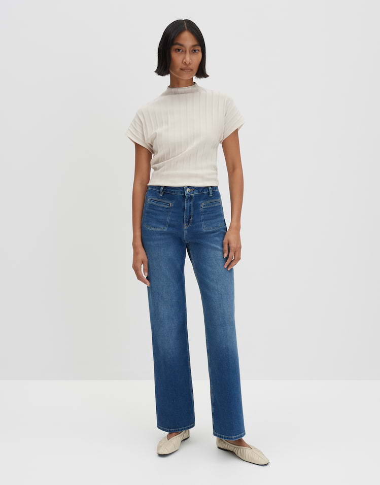 LUNA CREAM FLARED JEANS main image 1