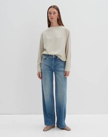 Someday Damen Wide Leg Jeans Mid Mist Blue - BCI Cotton Denim, Größe 42