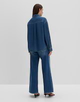 Tommy Jeans Camicia Donna Denim Overshirt Maniche Lunghe, Blu (Denim Medium), XXS