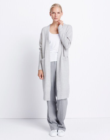 Ladies long clearance grey cardigan