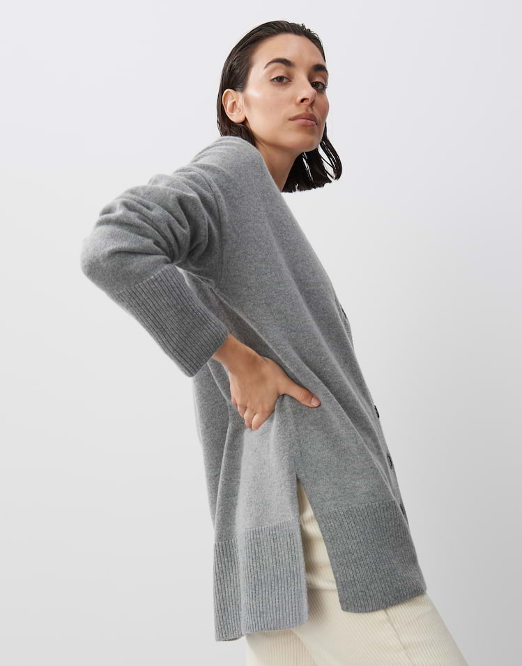 Schne Strickjacke Lang Grau Bilder